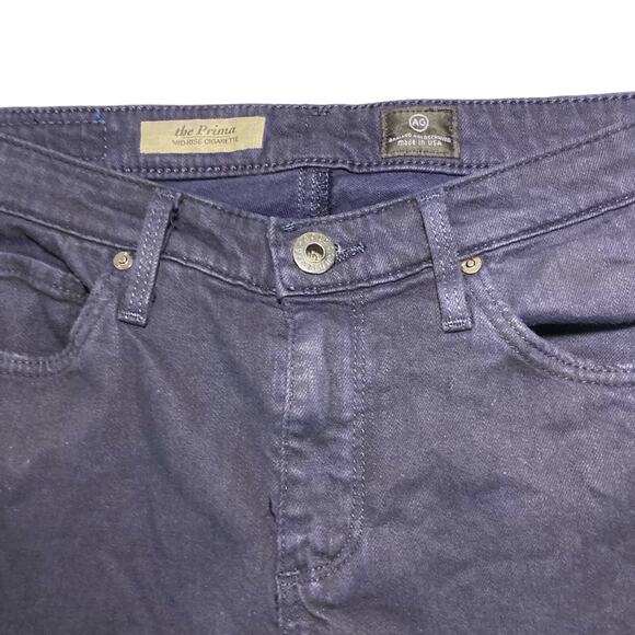 AG Adriano Goldschmied The Prima Mid-Rise Cigarette Jeans Dark Navy Blue Sz 26R - Picture 13 of 16